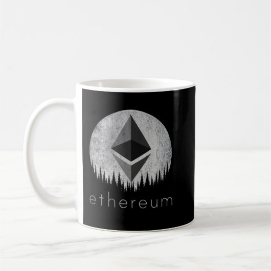 Ethereumコイン月のロゴ暗号トークンhodl ETH Cryp コーヒーマグカップ (左)