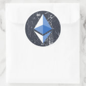 ethereumシンボルグランジ暗号通貨マネー ラウンドシール (バッグ)