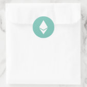 Ethereumステッカー ラウンドシール (バッグ)
