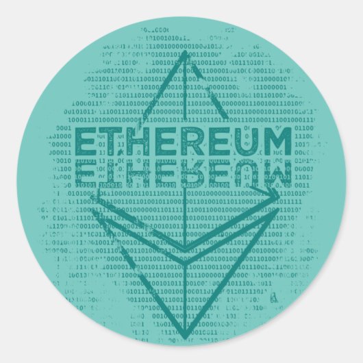 Ethereumバイナリステッカー ラウンドシール (正面)