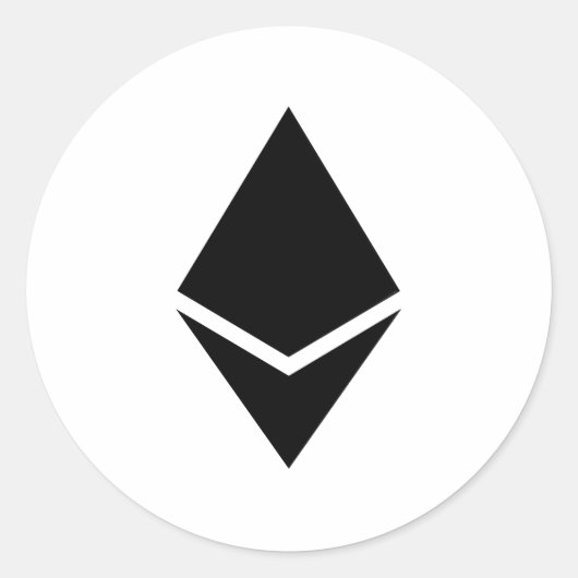 Ethereumブラックロゴシール ラウンドシール (正面)