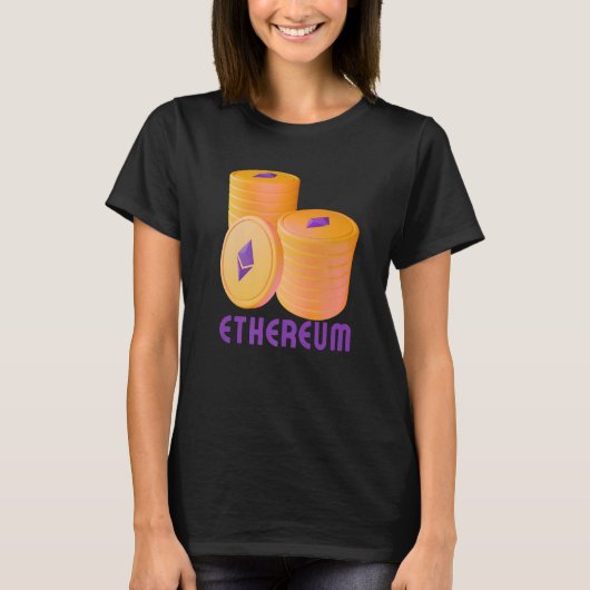 EthereumブロックチェーンETH暗号通貨の分散化 Tシャツ (正面)