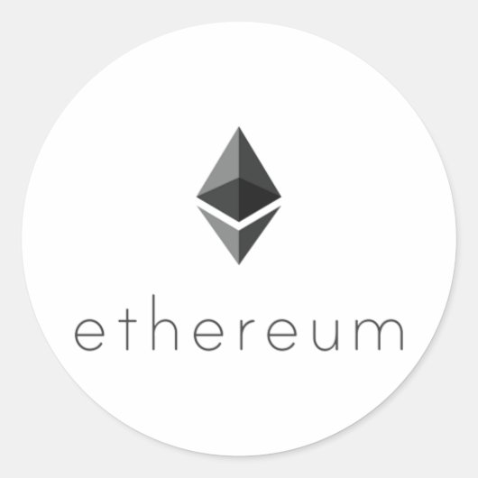 Ethereumラウンド文字シール ラウンドシール (正面)