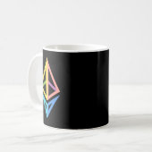 EthereumロゴダイヤモンドエッセンシャルTシャツ コーヒーマグカップ (正面左)