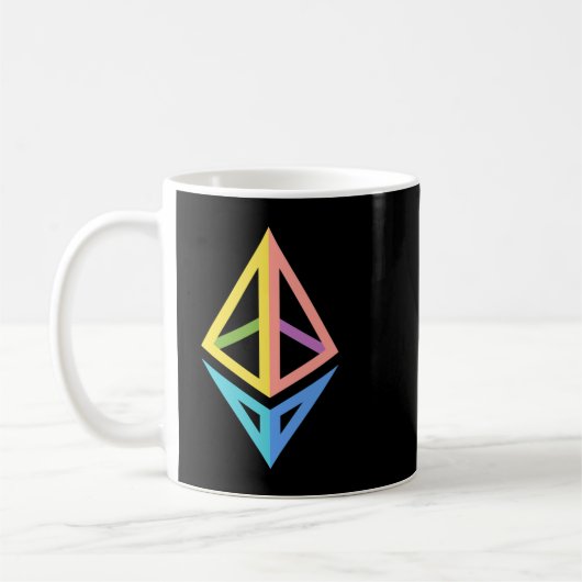 EthereumロゴダイヤモンドエッセンシャルTシャツ コーヒーマグカップ (左)