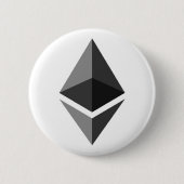 Ethereumロゴ記号 缶バッジ (正面)