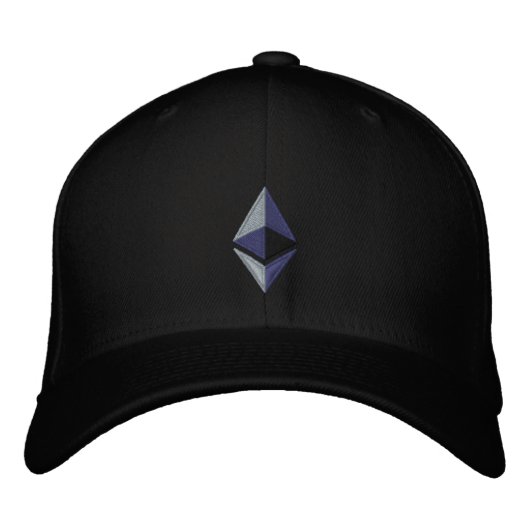 EthereumロゴFlexfit Hat 刺繍入りキャップ (正面)