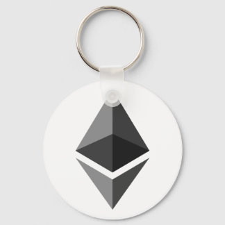 EthereumロゴKeychainシンプルホワイトクリプト キーホルダー