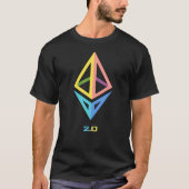 Ethereum 2.0レインボーETHダイヤモンドメンズTシャツ Tシャツ (正面)