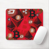Ethereum、Bitcoin、Dash、Ripple、Litcoin マウスパッド (マウス)