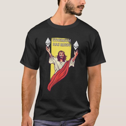 Ethereum Cryptoが暗号通貨イエスを復活させた Tシャツ (正面)