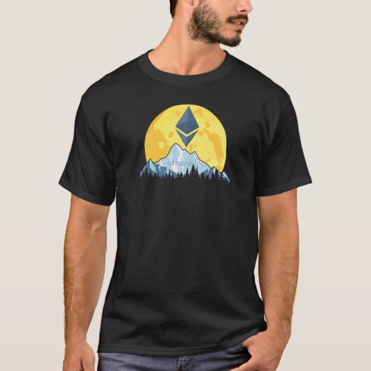 Ethereum Crypto Giant Moon Coin Eth暗号通貨 Tシャツ (正面)
