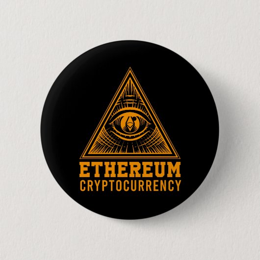 Ethereum ETHすべての目を見るクリプトイルミナティギフト 缶バッジ (正面)