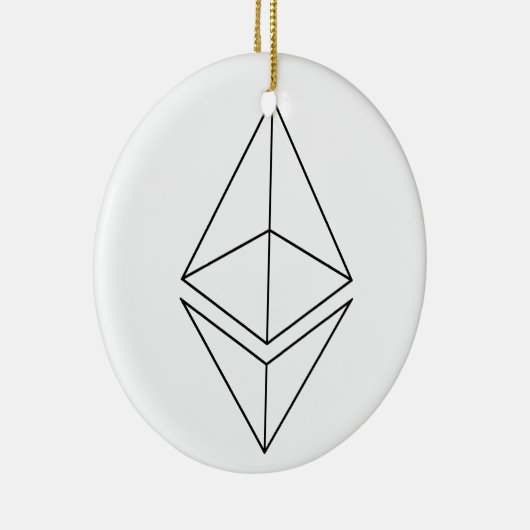 Ethereum Ethのロゴの記号の暗号のクリスマスのオーナメント セラミックオーナメント (右)