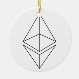 Ethereum Ethのロゴの記号の暗号のクリスマスのオーナメント セラミックオーナメント