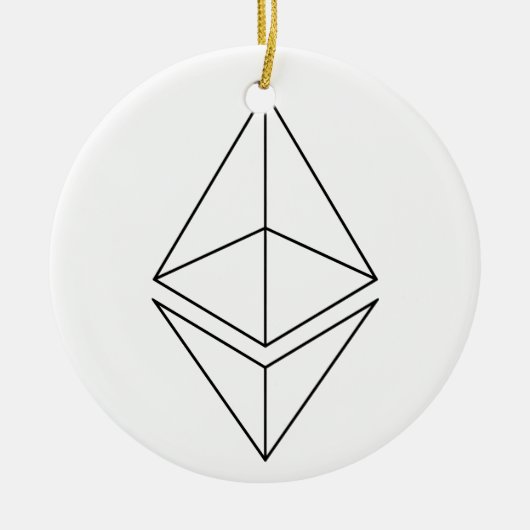 Ethereum Ethのロゴの記号の暗号のクリスマスのオーナメント セラミックオーナメント (正面)