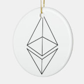 Ethereum Ethのロゴの記号の暗号のクリスマスのオーナメント セラミックオーナメント (左)