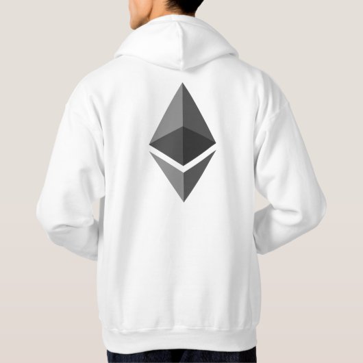 Ethereum ETHのロゴ|のフード付きスウェットシャツ パーカ (裏面)