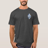 Ethereum ETHの灰色及び青のロゴ|のワイシャツ Tシャツ (正面)