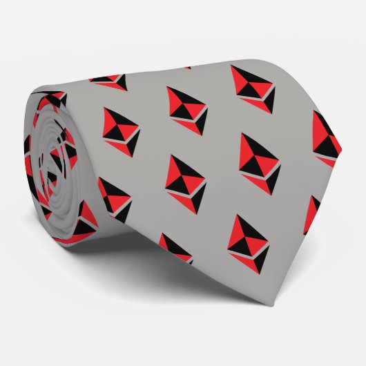 Ethereum ETHの黒く及び赤いロゴ|のネクタイ ネクタイ (ロール)