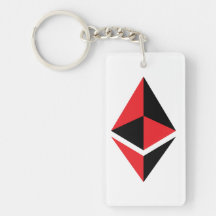 Ethereum ETHの黒く及び赤いロゴ| Keychain