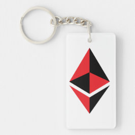 Ethereum ETHの黒く及び赤いロゴ| Keychain キーホルダー