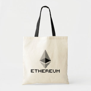 Ethereum ETHの8ビットロゴ のトートバック トートバッグ