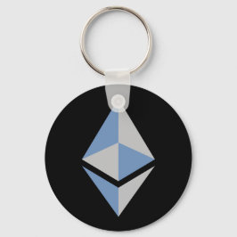 Ethereum ETHグレーと青のロゴ |基本キーチェーン キーホルダー