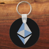 Ethereum ETHグレーと青のロゴ |基本キーチェーン キーホルダー (正面)