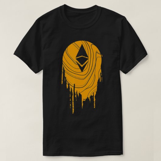 Ethereum ETH暗号通貨取引コインBlockchai Tシャツ (デザイン正面)