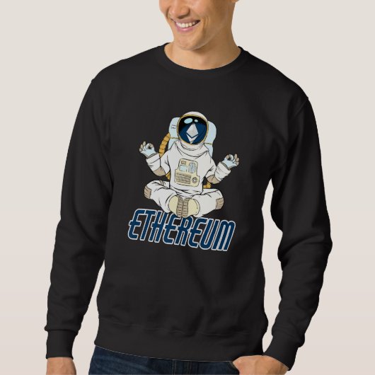 Ethereum Eth Crypto Yoga Zen Hodl Cryptocurrency M スウェットシャツ (正面)