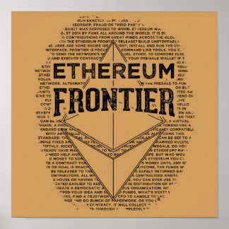 Ethereum Frontierポスター(金ゴールド上の四角い黒) ポスター