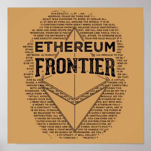 Ethereum Frontierポスター(金ゴールド上の四角い黒) ポスター (正面)
