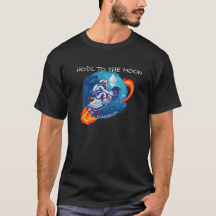 Ethereum HODL月の暗号ロケット暗号 Tシャツ