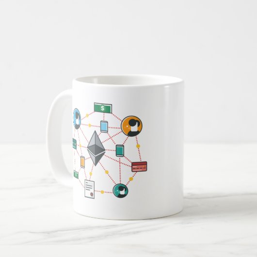Ethereum Mug ETH _Cryptocurrency コーヒーマグカップ (正面左)