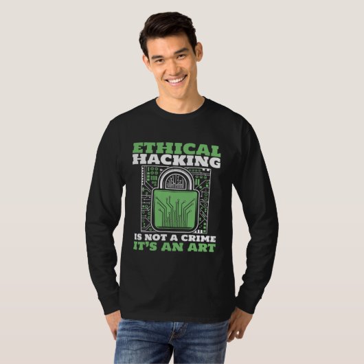 Ethical Hacking Not A Crime Ethical Hacking White  Tシャツ (正面フル)