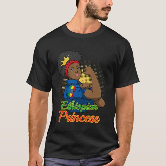 Ethiopia Ethiopians Woman Flag Proud Love Princess Tシャツ (正面)