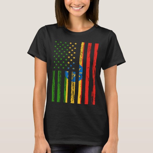 Ethiopia Flag America US It is in my DNA  Ethiopia Tシャツ (正面)