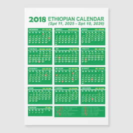 Ethiopian Calendar Converter ፍሪጅ ላይ የሚለጠፍ Fridge 