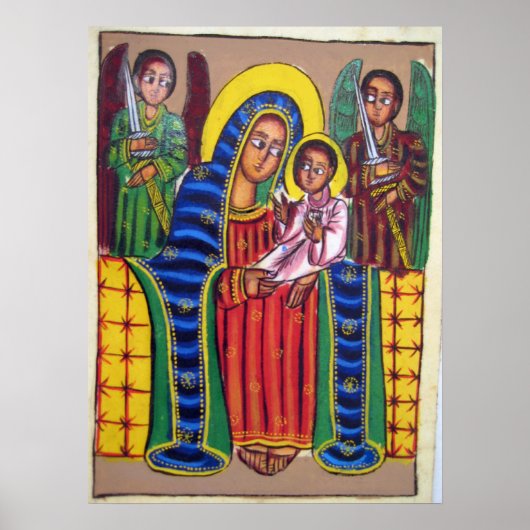 Ethiopian Church Painting - Black Maryam Poster ポスター (正面)