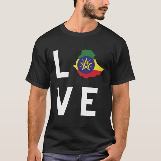 Ethiopian Habesha Love Style Short Sleeve Tシャツ (正面)