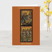 Ethiopian Nativity Icon カード (黄色い花)