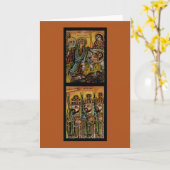 Ethiopian Nativity Icon カード (黄色い花)