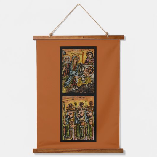 Ethiopian Nativity Icon 吊り下げ型タペストリー (正面)