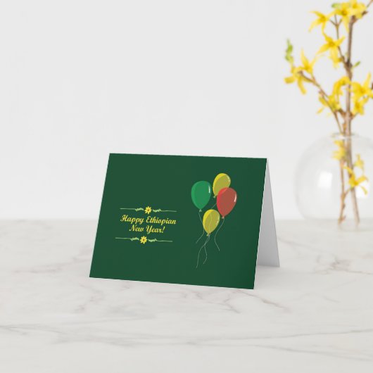 Ethiopian New Year Wish カード (黄色い花)