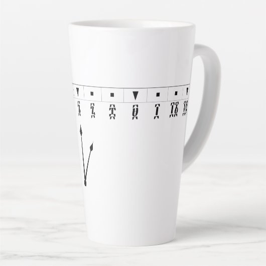 Ethiopian Numeral Clock カフェラテマグ (右アングル)