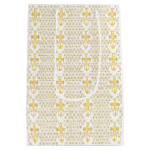 Ethiopian Orthodox Cross Pattern Gold on white ミディアムペーパーバッグ (裏面)