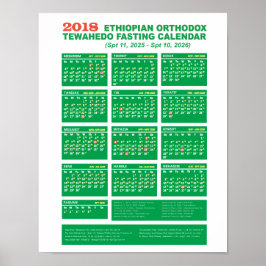 Ethiopian Orthodox Fasting Calendar 2018 ポスター
