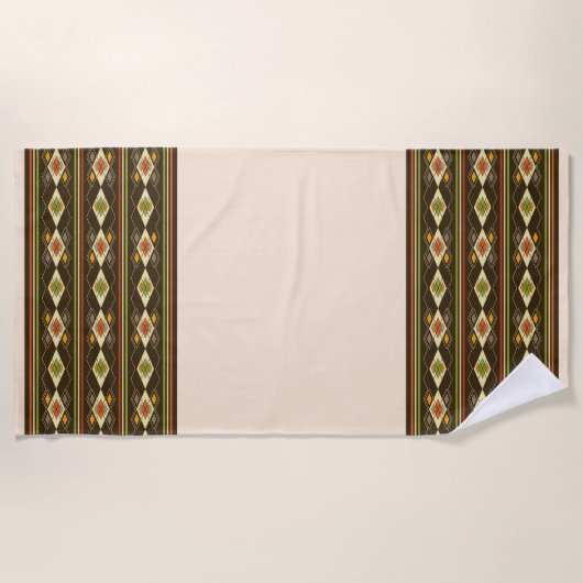 Ethiopian Tebeb Pattern ビーチタオル (正面)