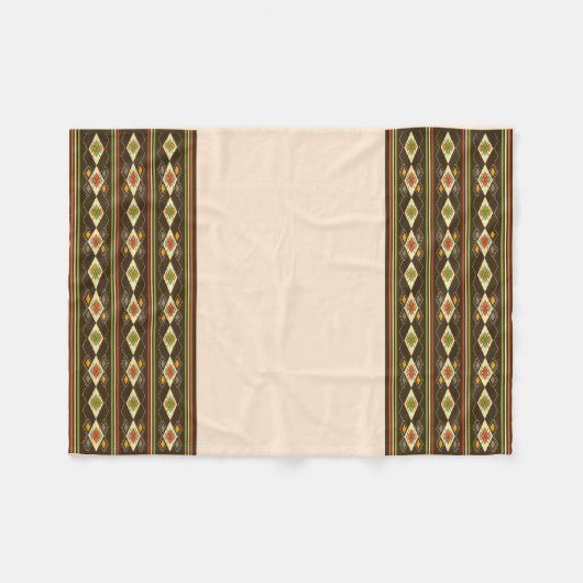 Ethiopian Tebeb Pattern フリースブランケット (正面(横))